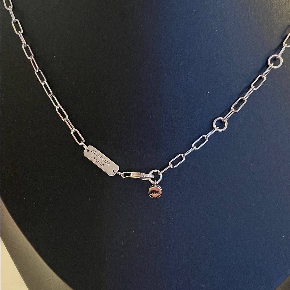 Melinda Maria Silver Chain Necklace with Crystal Pendant - Picture 4 of 4